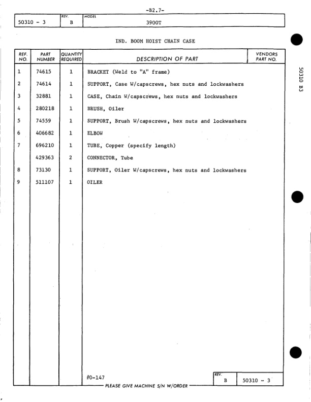 Manitowoc 3900T Crane Parts Manual 39967 2012-2