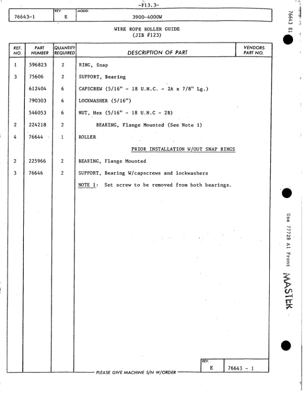 Manitowoc 3900T Crane Parts Manual 39967 2012-3