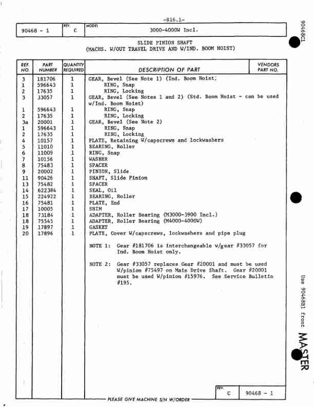 Manitowoc 3900T Crane Parts Manual 39997 2012-2