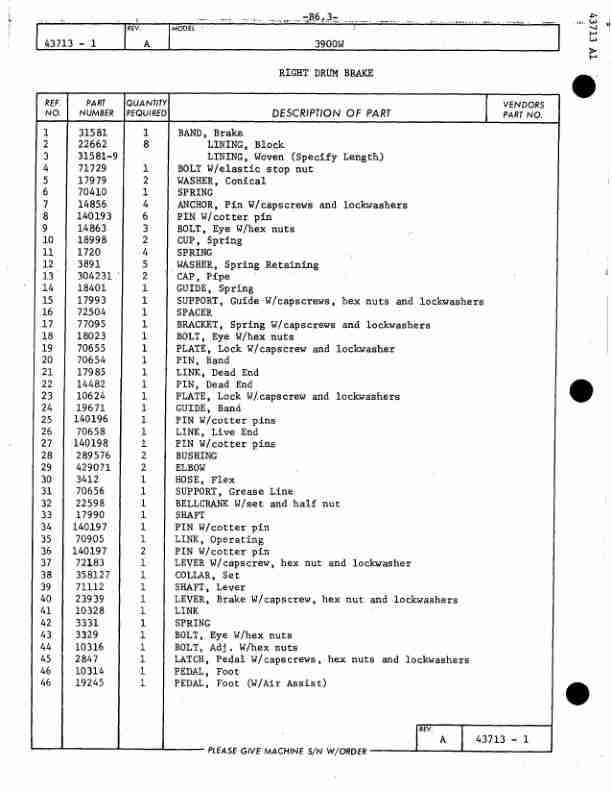 Manitowoc 3900W Crane Parts Manual 395039 2005-2