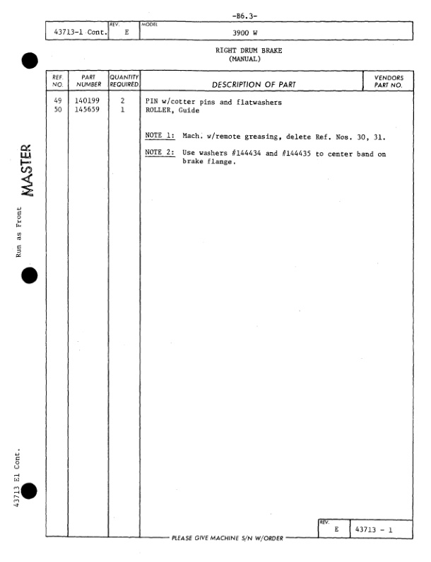 Manitowoc 3900W Crane Parts Manual 395055 2005-2