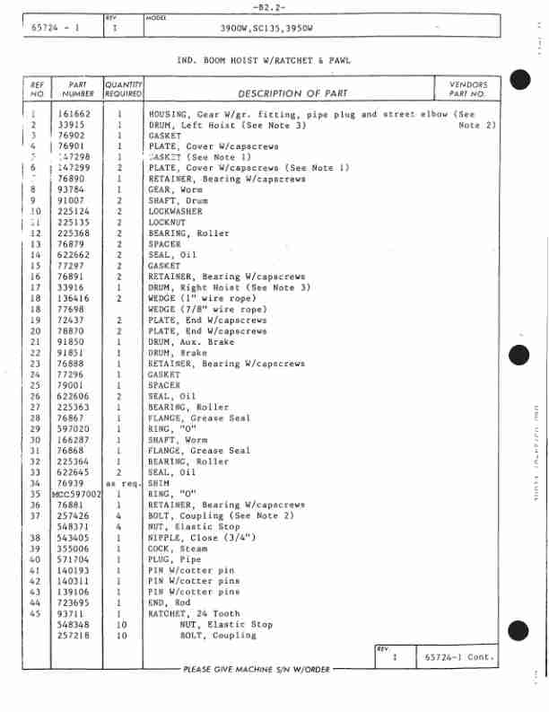 Manitowoc 3900W Crane Parts Manual 395242 2019-2