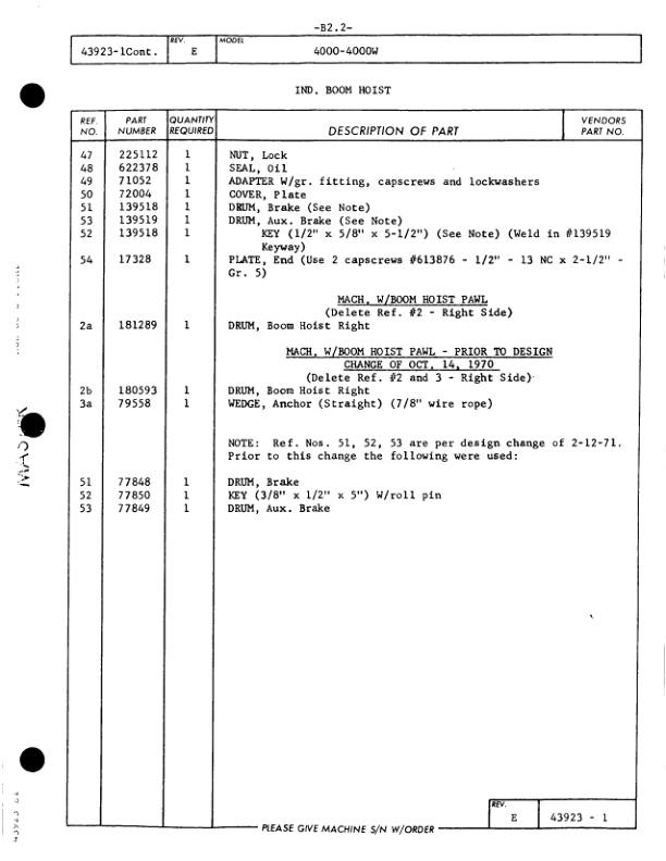 Manitowoc 4000W Crane Parts Manual 40203 2011-2