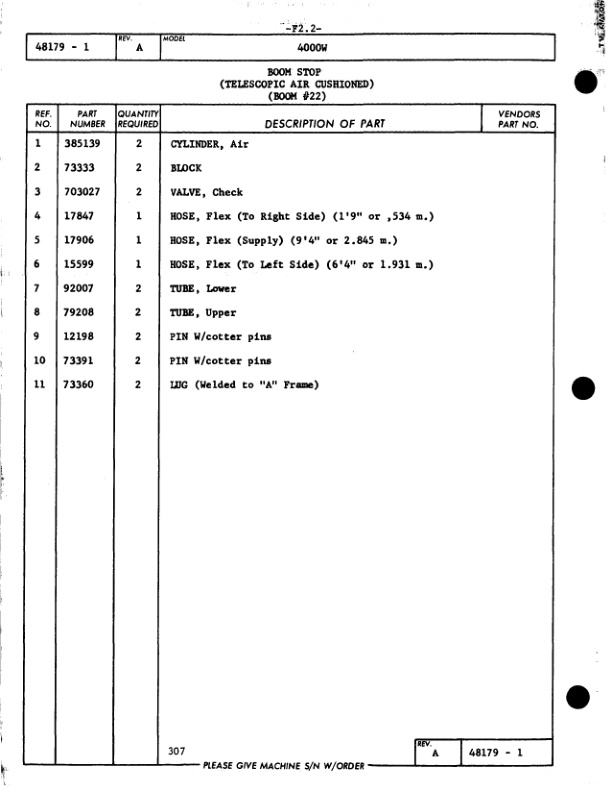 Manitowoc 4000W Crane Parts Manual 40203 2011-3