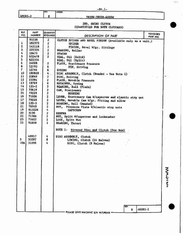 Manitowoc 4000W Crane Parts Manual 40321 2011-2