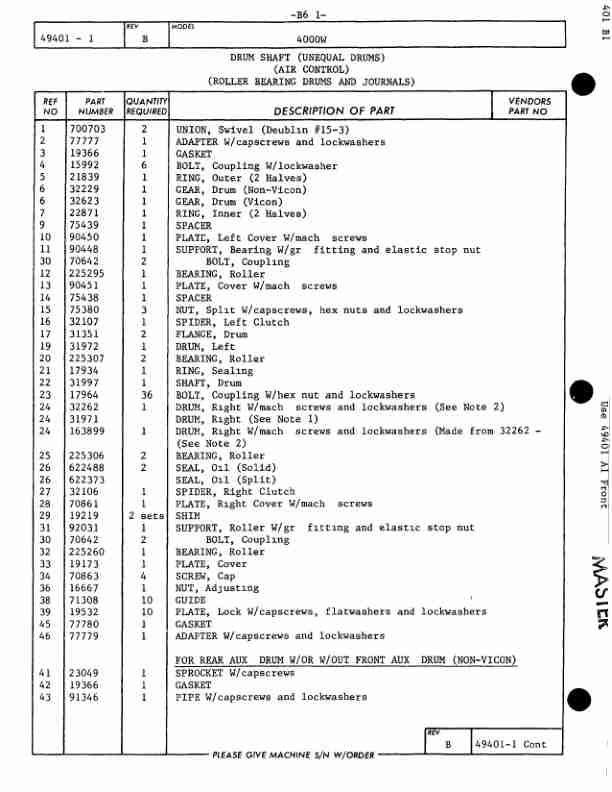 Manitowoc 4000W Crane Parts Manual 40382 2005-2