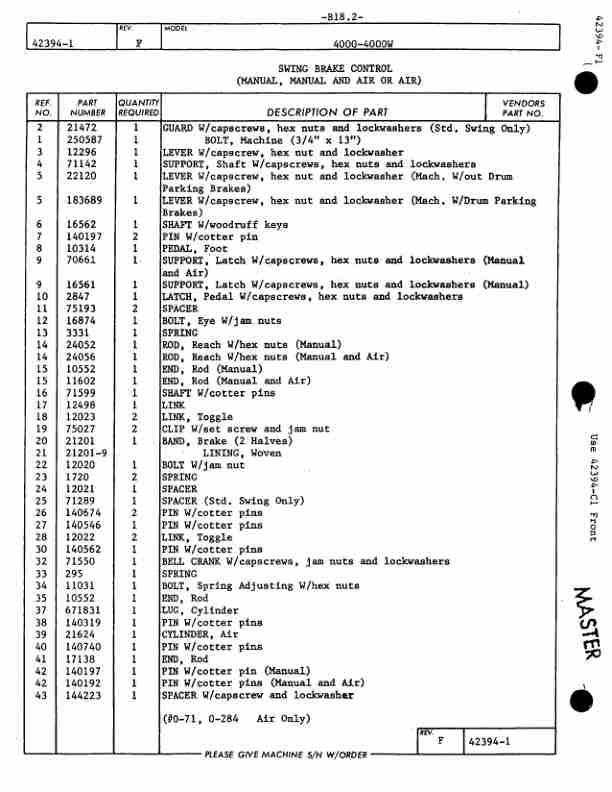 Manitowoc 4000W Crane Parts Manual 40395 2003-2