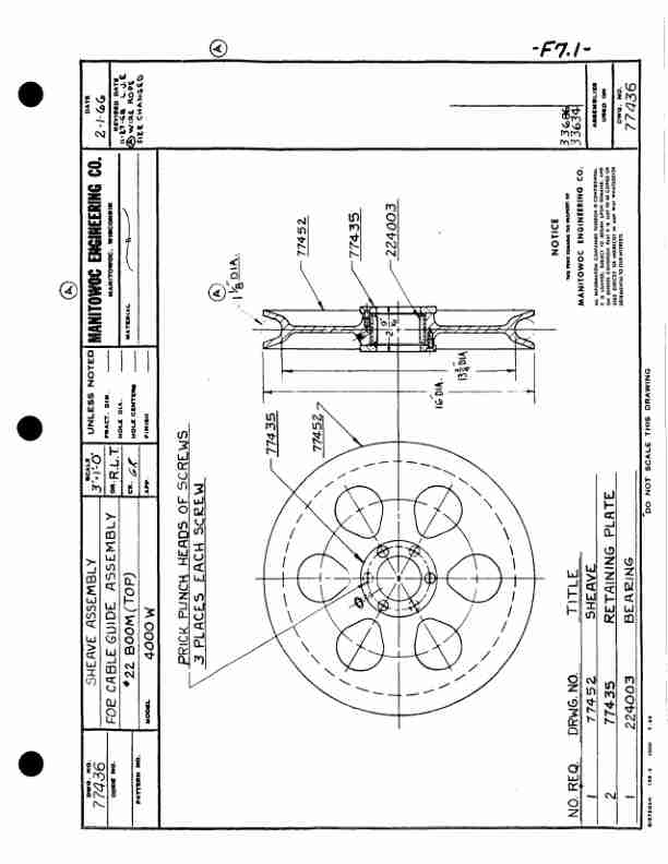 Manitowoc 4000W Crane Parts Manual 40460 2004-3