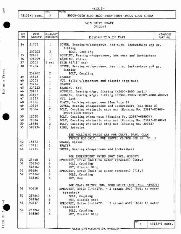 Manitowoc 4000W Crane Parts Manual 40574 2004-2