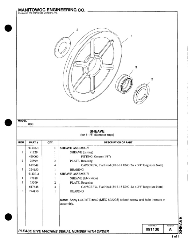 Manitowoc 4000W Crane Parts Manual 40686 2003-3