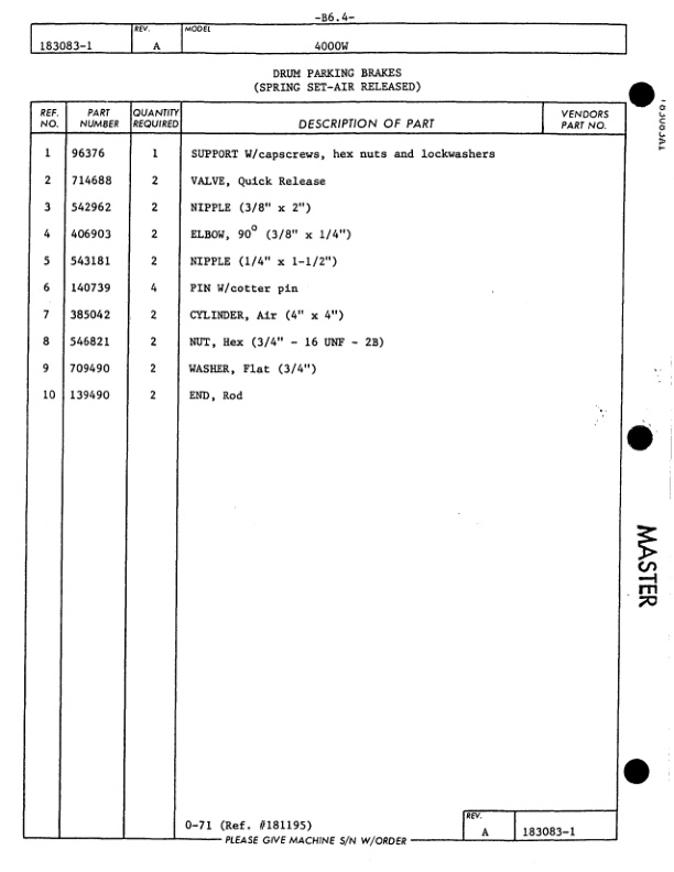 Manitowoc 4000W Crane Parts Manual 40713 2005-2