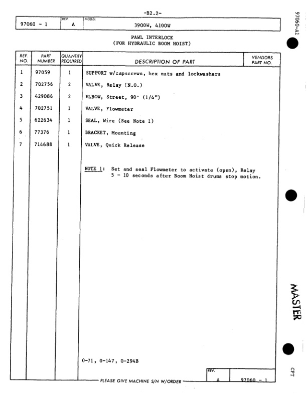 Manitowoc 4100W Crane Parts Manual 41708 2012-2