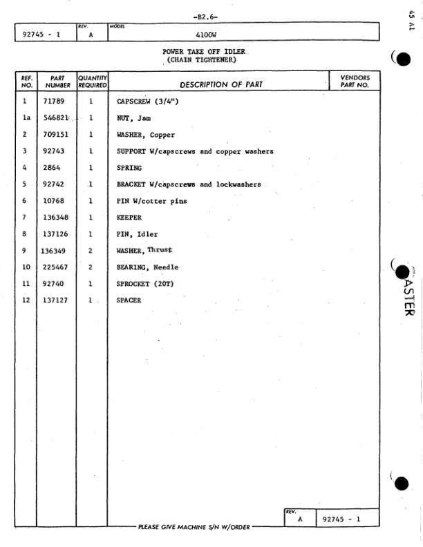 Manitowoc 4100W Crane Parts Manual 41743 2004-2