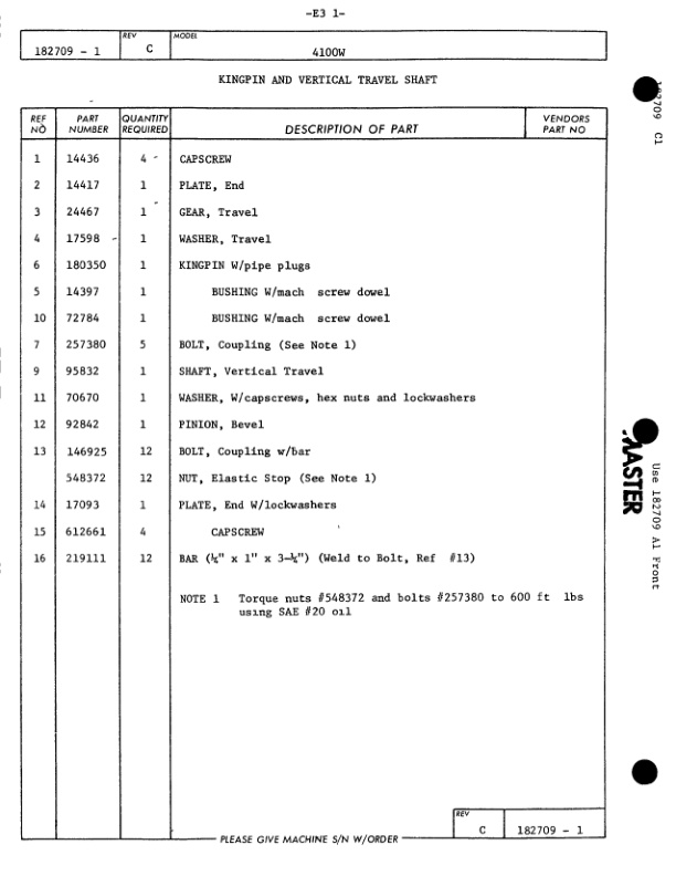 Manitowoc 4100W Crane Parts Manual 41776 2003-3