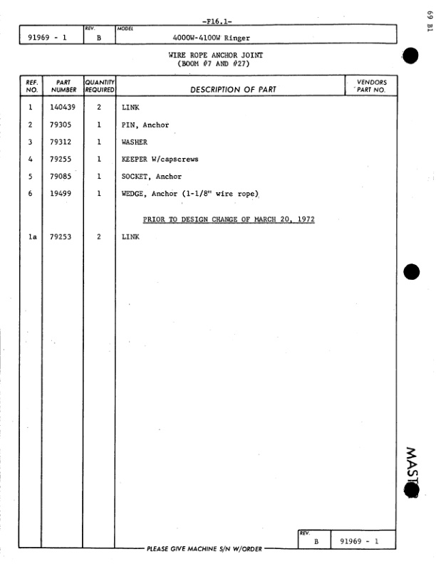 Manitowoc 4100W RINGER Crane Parts Manual 10116 2005-3