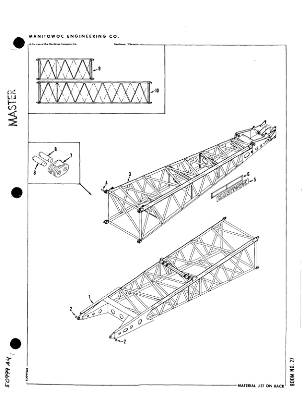 Manitowoc 4100W S3 RINGER Crane Parts Manual 10128 2023-3