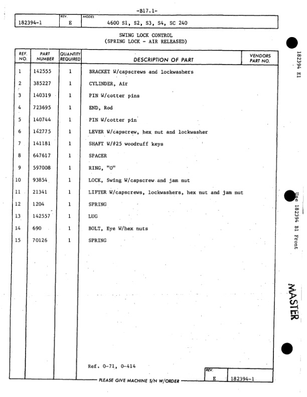 Manitowoc 4600 Crane Parts Manual 460080 2005-2