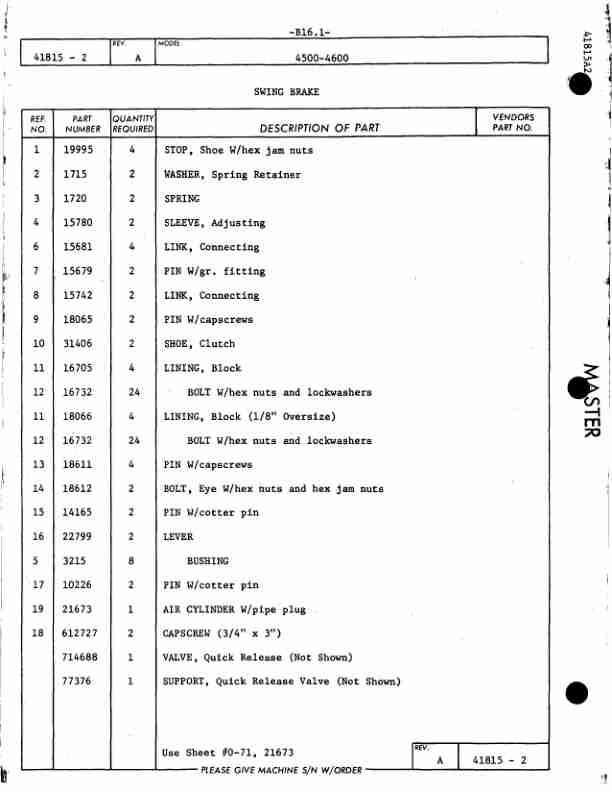 Manitowoc 4600 Crane Parts Manual 46028 2004-2