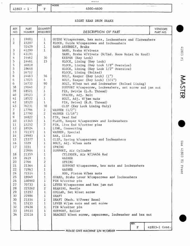 Manitowoc 4600 Crane Parts Manual 46107 2021-2