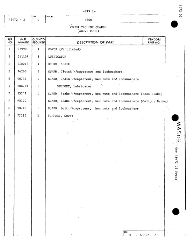 Manitowoc 4600 Crane Parts Manual 46165 2005-3