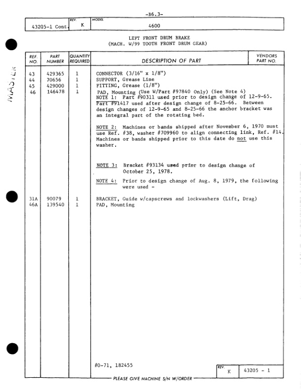 Manitowoc 4600 Crane Parts Manual 46202 2004-2