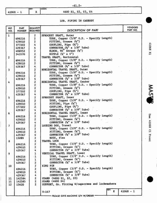 Manitowoc 4600 Crane Parts Manual 46261 2004-3