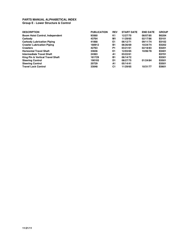 Manitowoc 4600 Crane Parts Manual 46371 2011-3