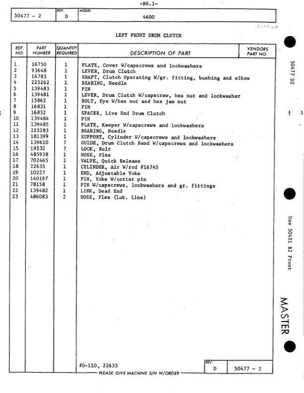 Manitowoc 4600 Crane Parts Manual 46417 2019-2