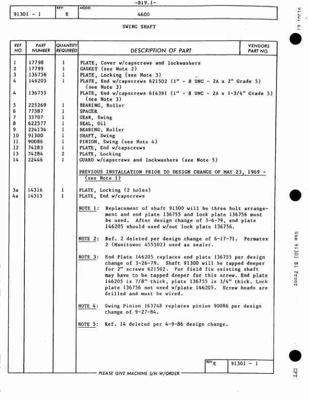 Manitowoc 4600 Crane Parts Manual 46418 2011-2