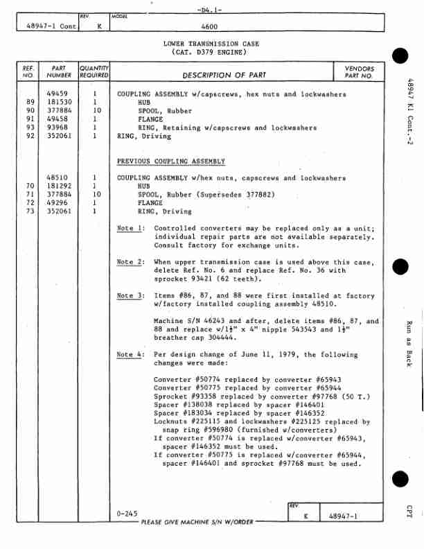 Manitowoc 4600 Crane Parts Manual 46527 2003-3