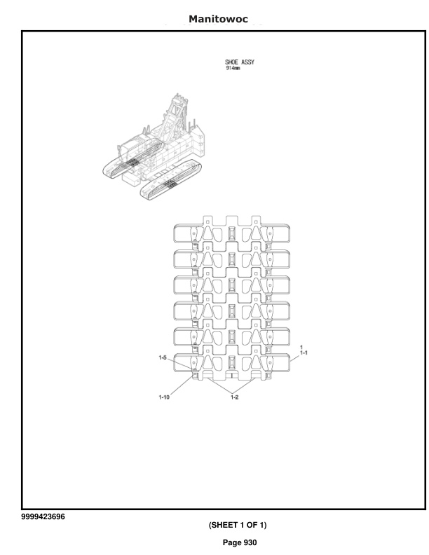 Manitowoc 8000-1 Crane Parts Manual 8000 2014-3