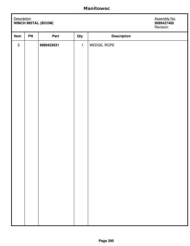 Manitowoc 8500 Crane Parts Manual 8501000 2012-2