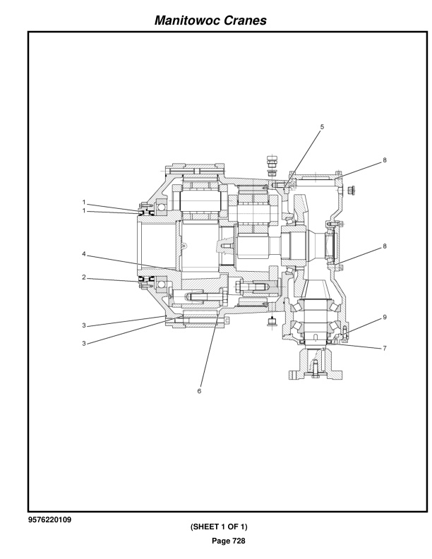 Manitowoc 999 Crane Parts Manual 9991399 2020-3