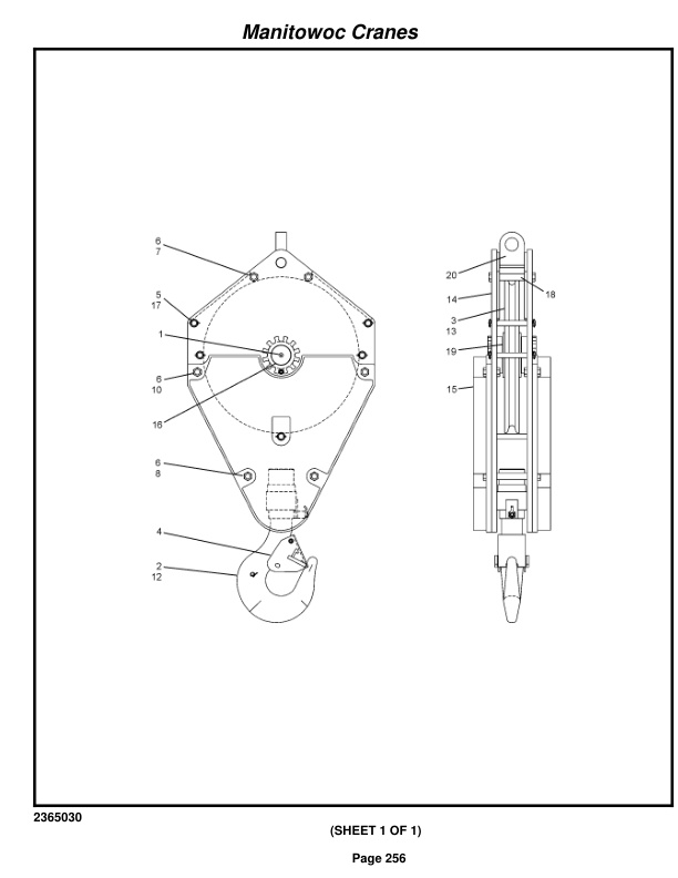 Manitowoc 999 LUFF JIB Crane Parts Manual 9995092 2015-3