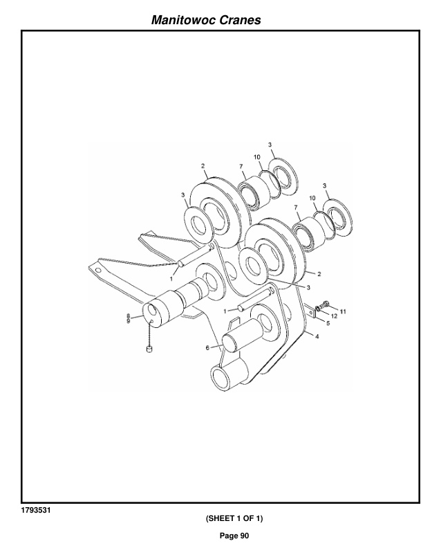 Manitowoc 999 LUFFING JIB Crane Parts Manual 9995091 2015-2