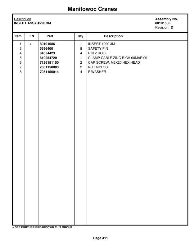 Manitowoc MLC100-1 Crane Parts Manual 91001012 2021-3