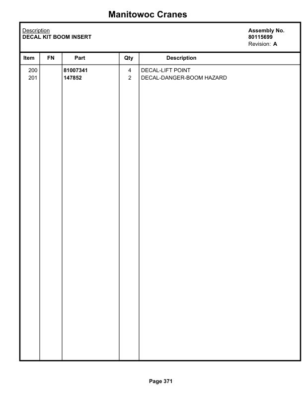 Manitowoc MLC100-1 Crane Parts Manual 91001041 2021-3