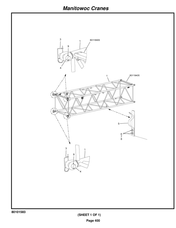 Manitowoc MLC100A-1 Crane Parts Manual 91001093 2023-3