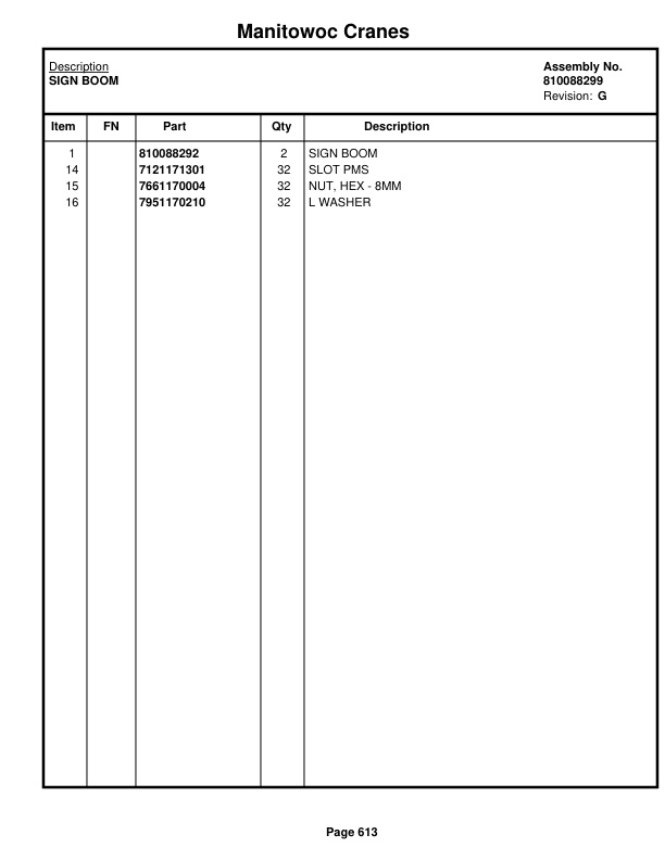 Manitowoc MLC165-1 Crane Parts Manual 91651111 2018-3