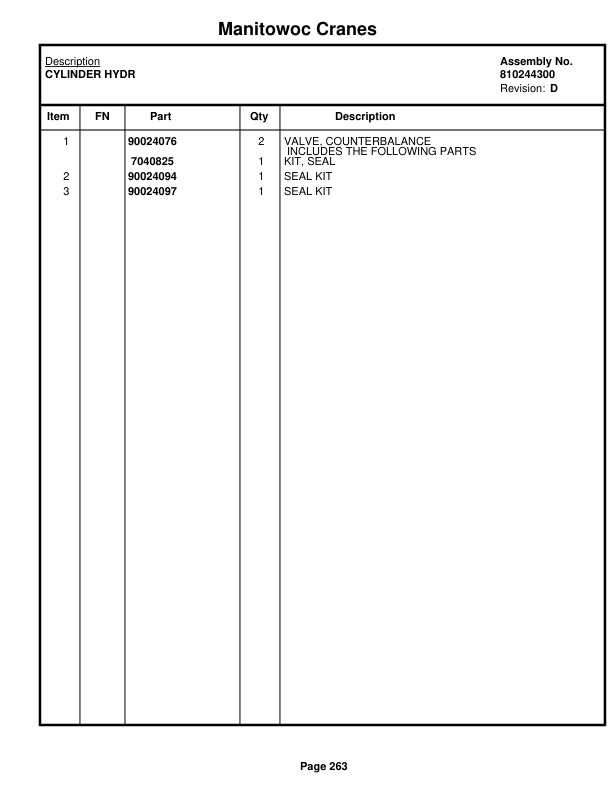 Manitowoc MLC165-1 Crane Parts Manual 91651113 2019-2