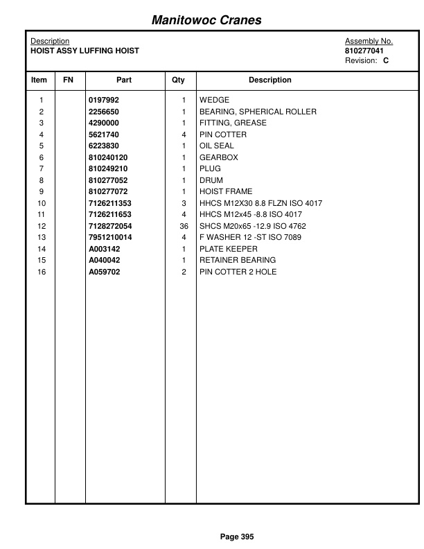 Manitowoc MLC300 Crane Parts Manual 3001067 2018-2