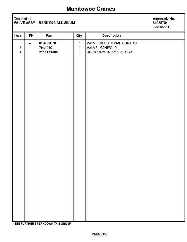 Manitowoc MLC300 Crane Parts Manual 3001076 2019-3