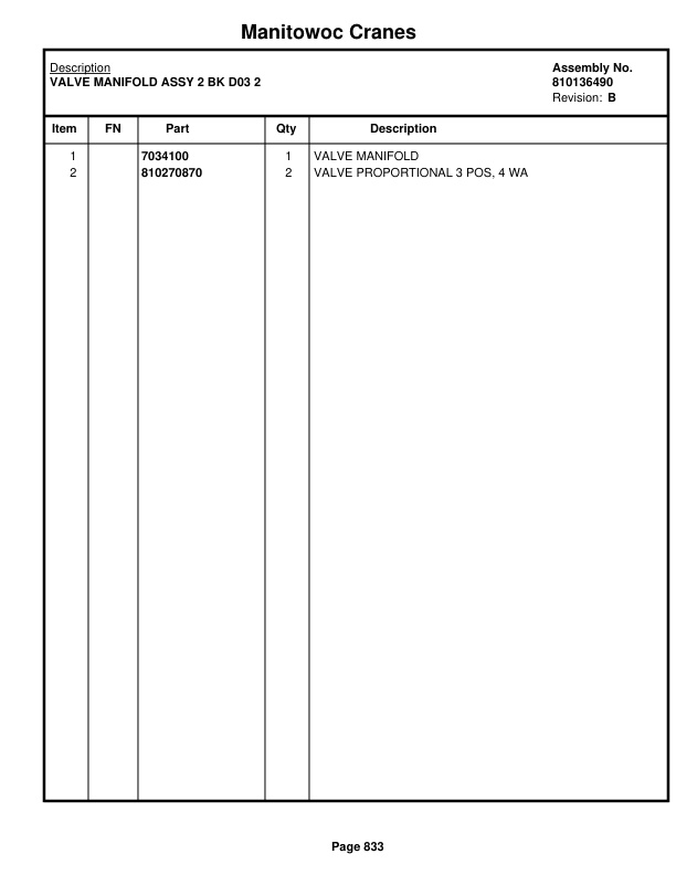 Manitowoc MLC300 Crane Parts Manual 3001086 2019-3