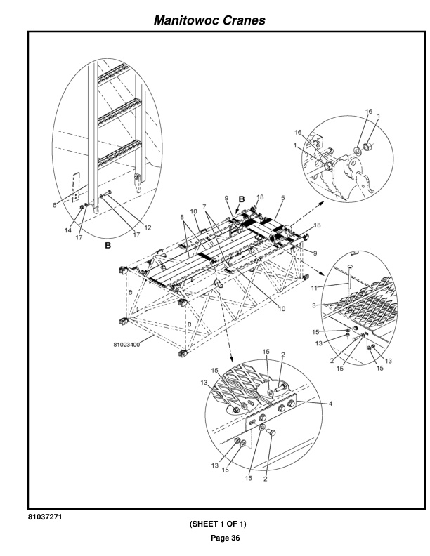 Manitowoc MLC300 LUFF Crane Parts Manual 3005032 2019-2