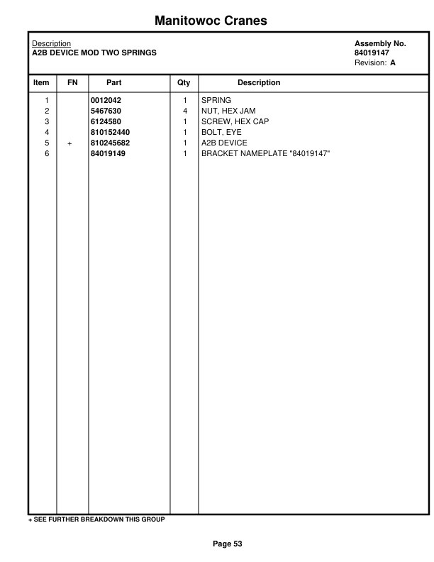 Manitowoc MLC300 LUFF Crane Parts Manual 3005034 2020-2