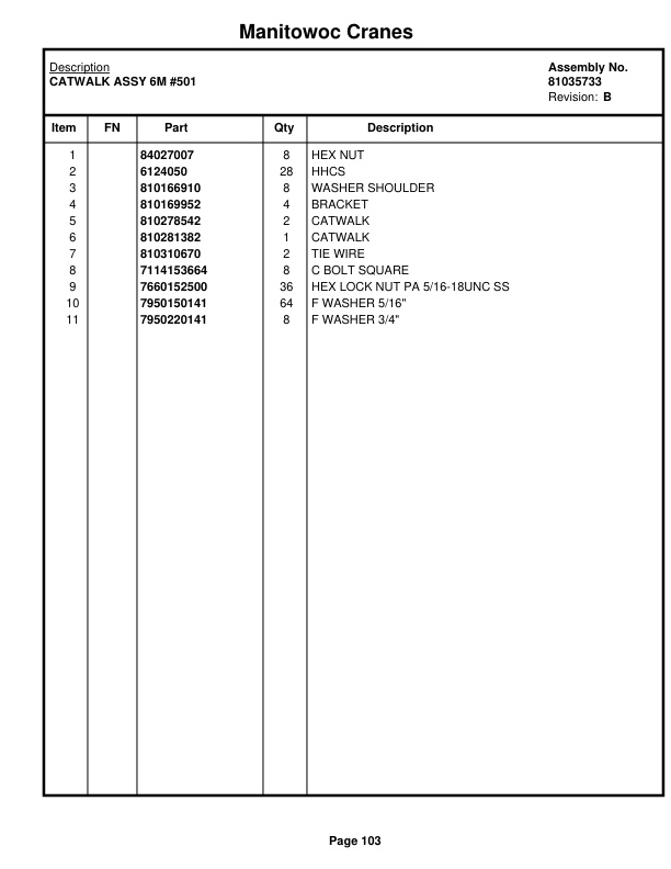 Manitowoc MLC300LJ Crane Parts Manual 3005052 2023-3