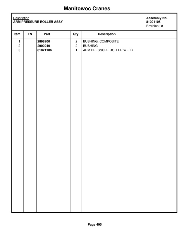 Manitowoc MLC650 Crane Parts Manual 6501027 2018-2