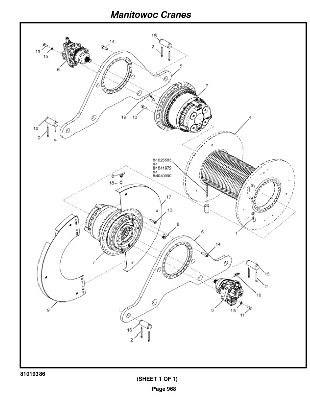 Manitowoc MLC650 Crane Parts Manual 6501028 2018-3