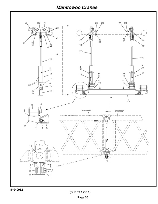 Manitowoc MLC650WB Crane Parts Manual 6507004 2020-3