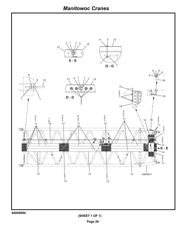 Manitowoc MLC650WB Crane Parts Manual 6507010 2020-3